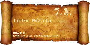 Tisler Márta névjegykártya